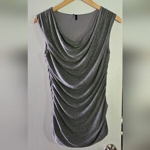 Grey cowl neck top